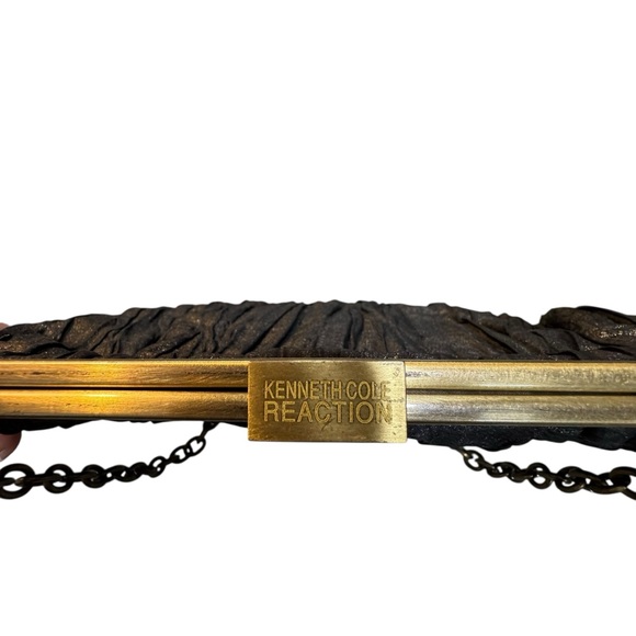 Kenneth Cole Reaction Black and Bronze Metallic Clutch - Picture 3 of 6